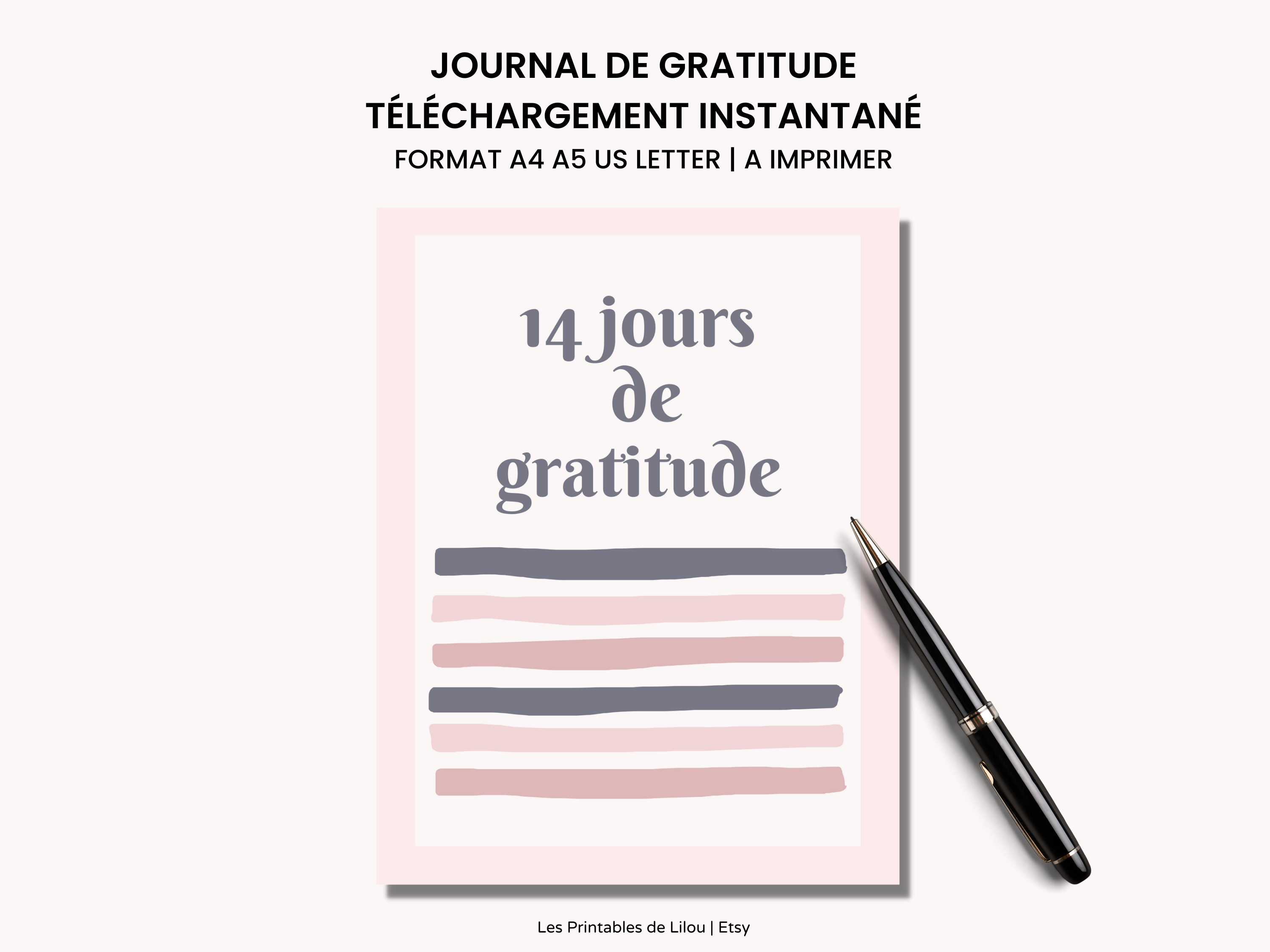 Journal de gratitude PDF Imprimable TÉLÉCHARGEMENT NUMÉRIQUE